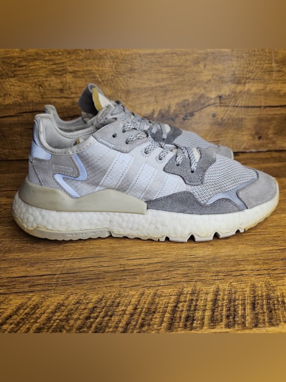 Adidas Nite Joggers Grey Tennis shoes sneaker size 8 womens